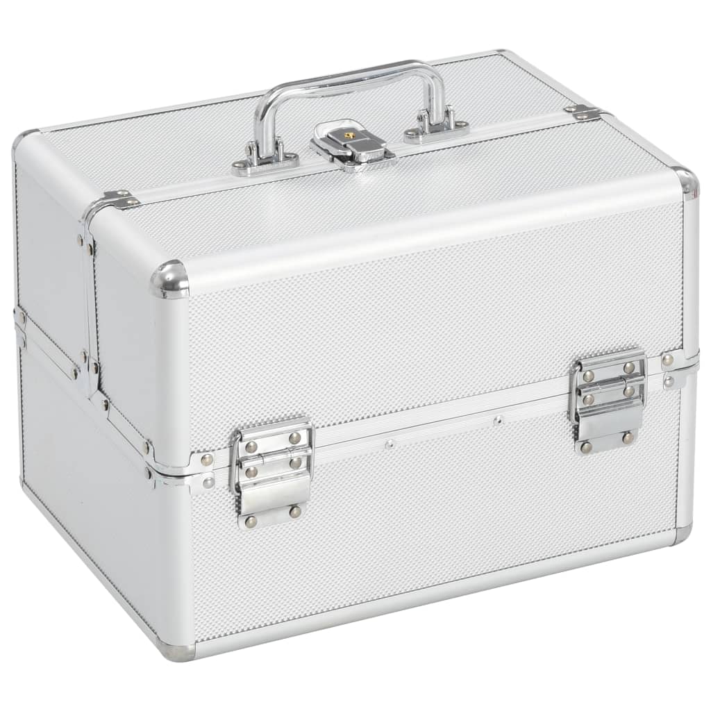 Kosmetikkoffer 22x30x21 cm Silbern Aluminium - Premium Kulturtaschen - Just €53.07! Shop now at homesales4u