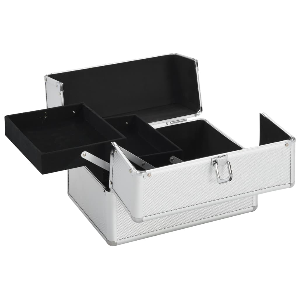 Kosmetikkoffer 22x30x21 cm Silbern Aluminium - Premium Kulturtaschen - Just €53.07! Shop now at homesales4u
