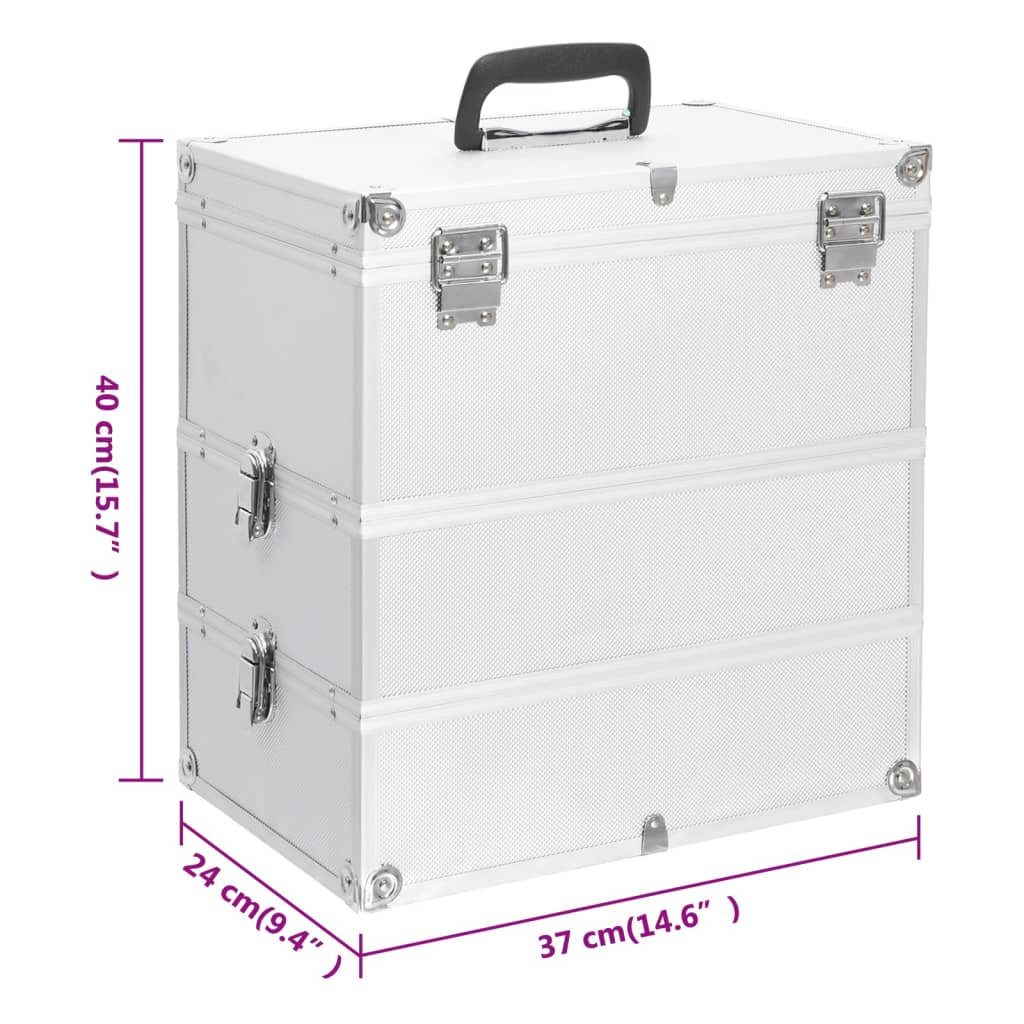 Kosmetikkoffer 37x24x40 cm Silbern Aluminium - Premium Kulturtaschen - Just €73.79! Shop now at homesales4u