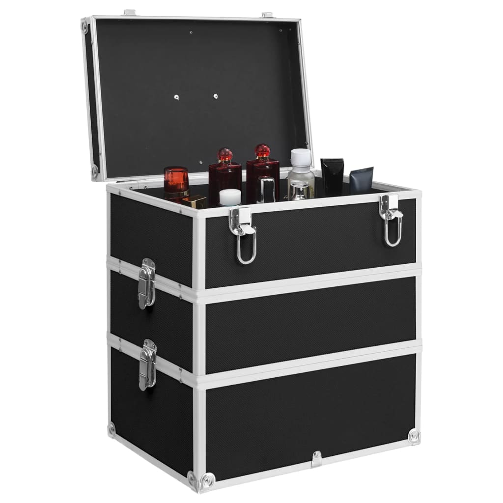 Kosmetikkoffer 37x24x40 cm Schwarz Aluminium - Premium Kulturtaschen - Just €76.82! Shop now at homesales4u
