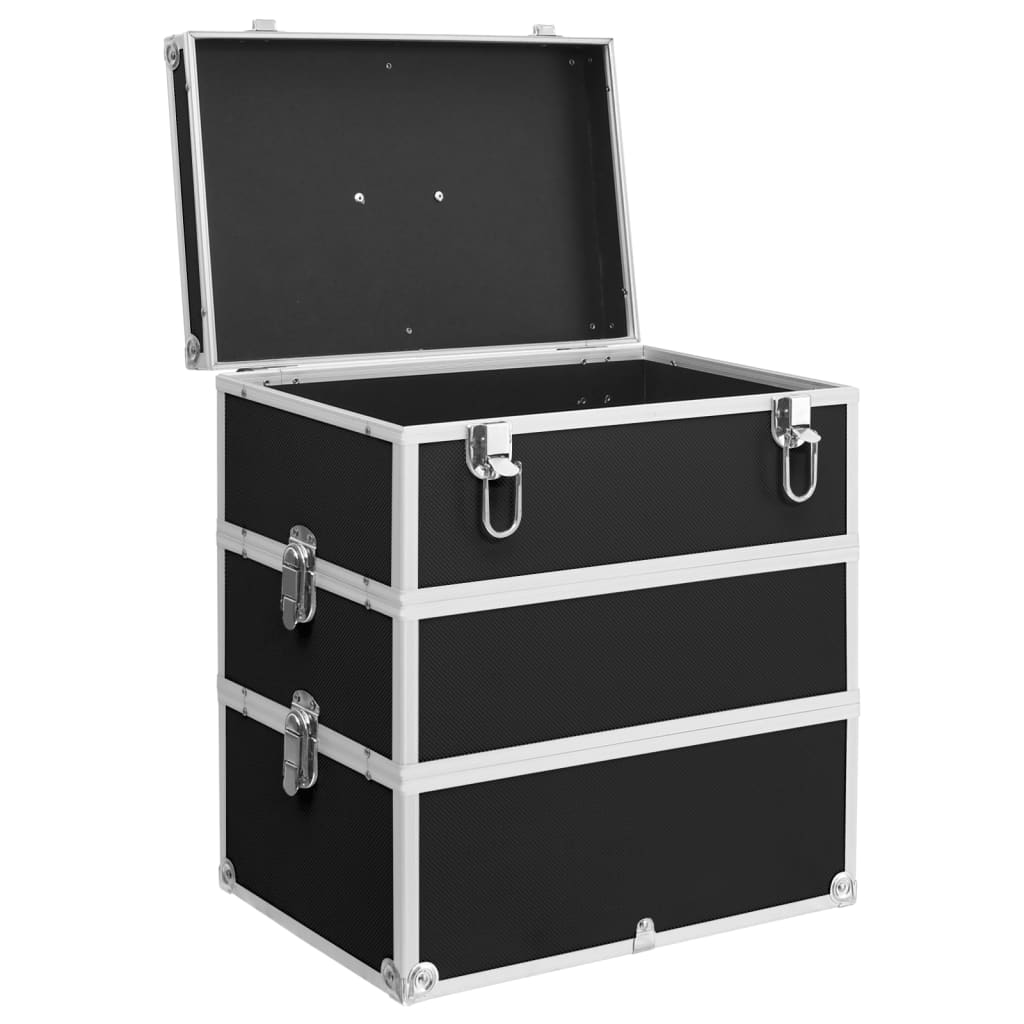 Kosmetikkoffer 37x24x40 cm Schwarz Aluminium - Premium Kulturtaschen - Just €76.82! Shop now at homesales4u