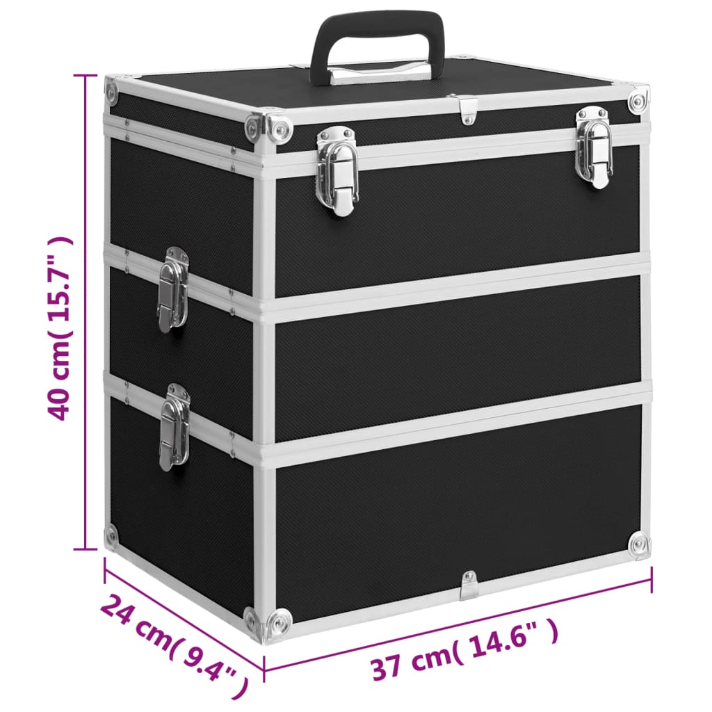 Kosmetikkoffer 37x24x40 cm Schwarz Aluminium - Premium Kulturtaschen - Just €76.82! Shop now at homesales4u