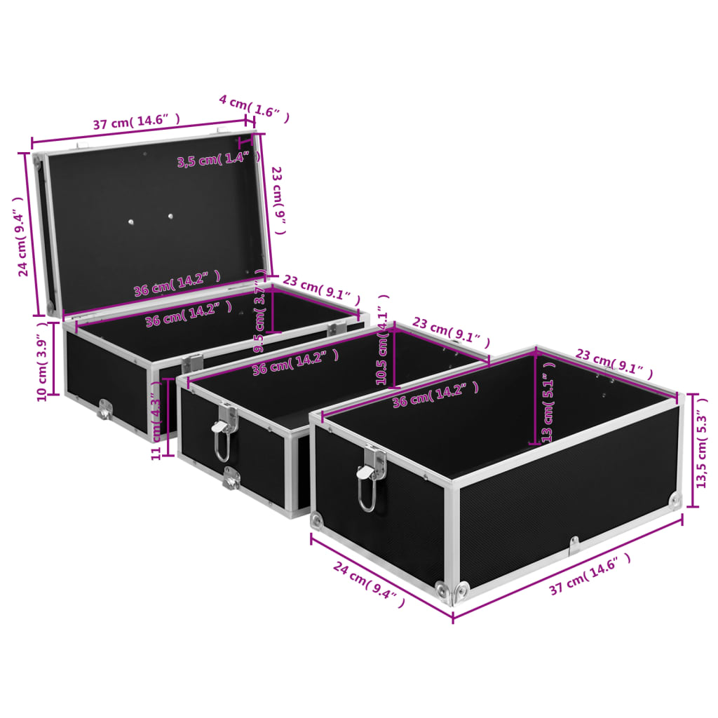 Kosmetikkoffer 37x24x40 cm Schwarz Aluminium - Premium Kulturtaschen - Just €76.82! Shop now at homesales4u