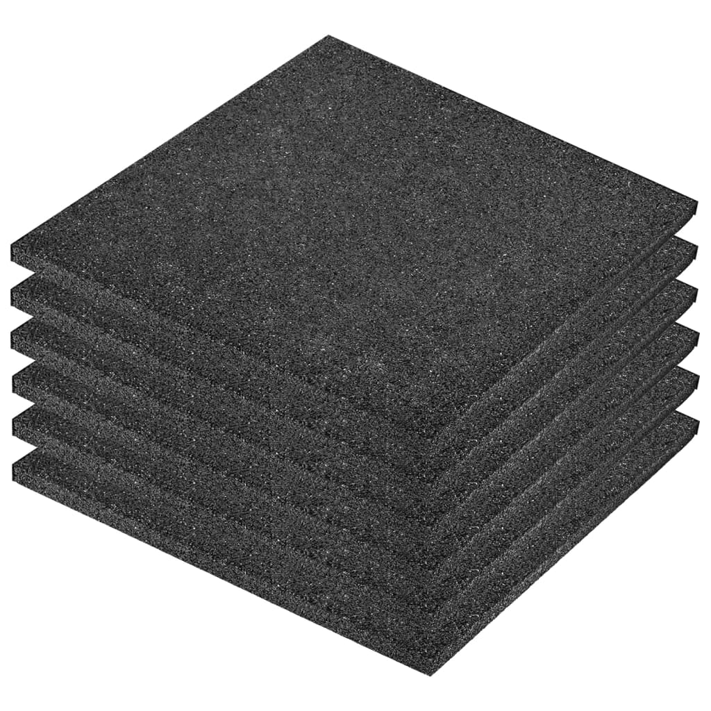 Fallschutzfliesen 6 Stk. Gummi 50 x 50 x 3 cm Schwarz - Premium Fußböden & Teppichböden - Just €111.36! Shop now at homesales4u
