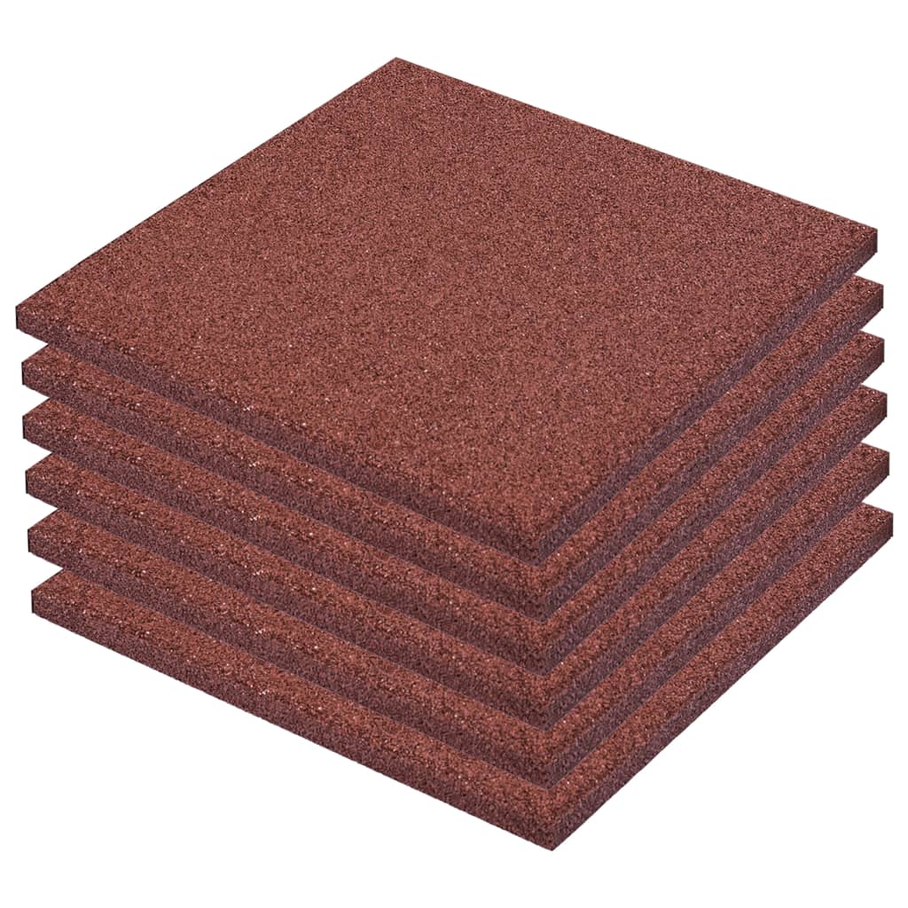 Fallschutzfliesen 6 Stk. Gummi 50 x 50 x 3 cm Rot - Premium Fußböden & Teppichböden - Just €107.65! Shop now at homesales4u