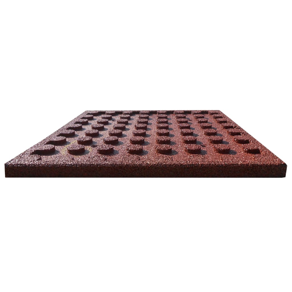 Fallschutzfliesen 6 Stk. Gummi 50 x 50 x 3 cm Rot - Premium Fußböden & Teppichböden - Just €107.65! Shop now at homesales4u