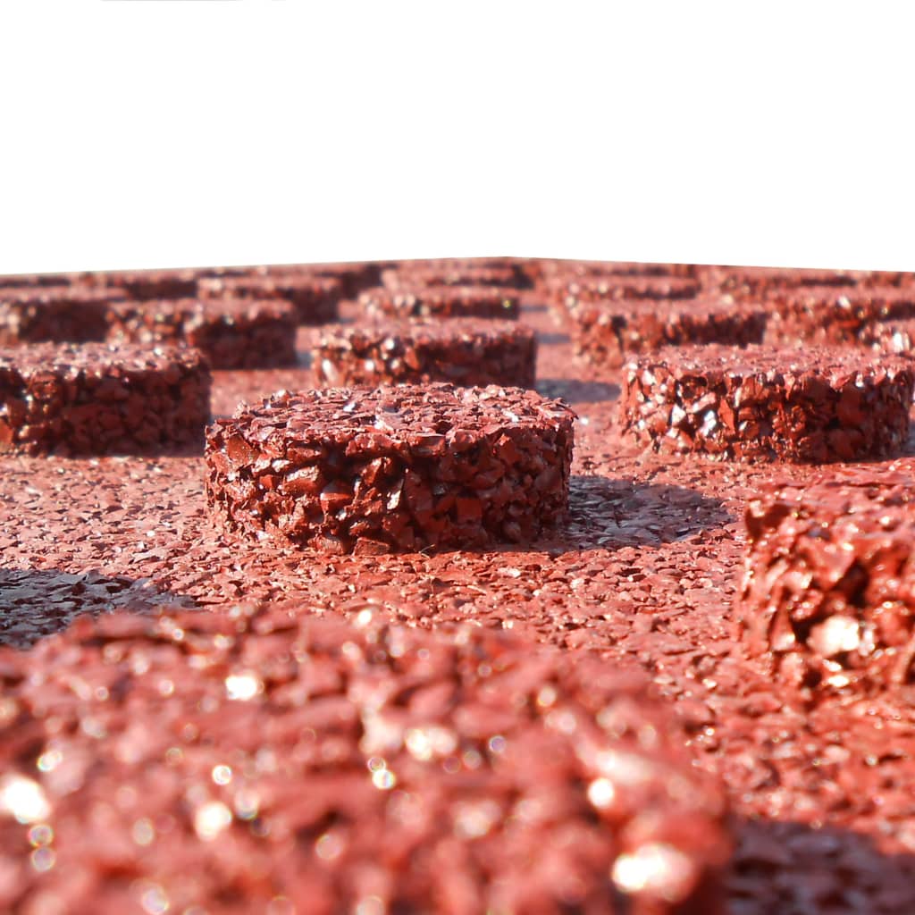 Fallschutzfliesen 6 Stk. Gummi 50 x 50 x 3 cm Rot - Premium Fußböden & Teppichböden - Just €107.65! Shop now at homesales4u
