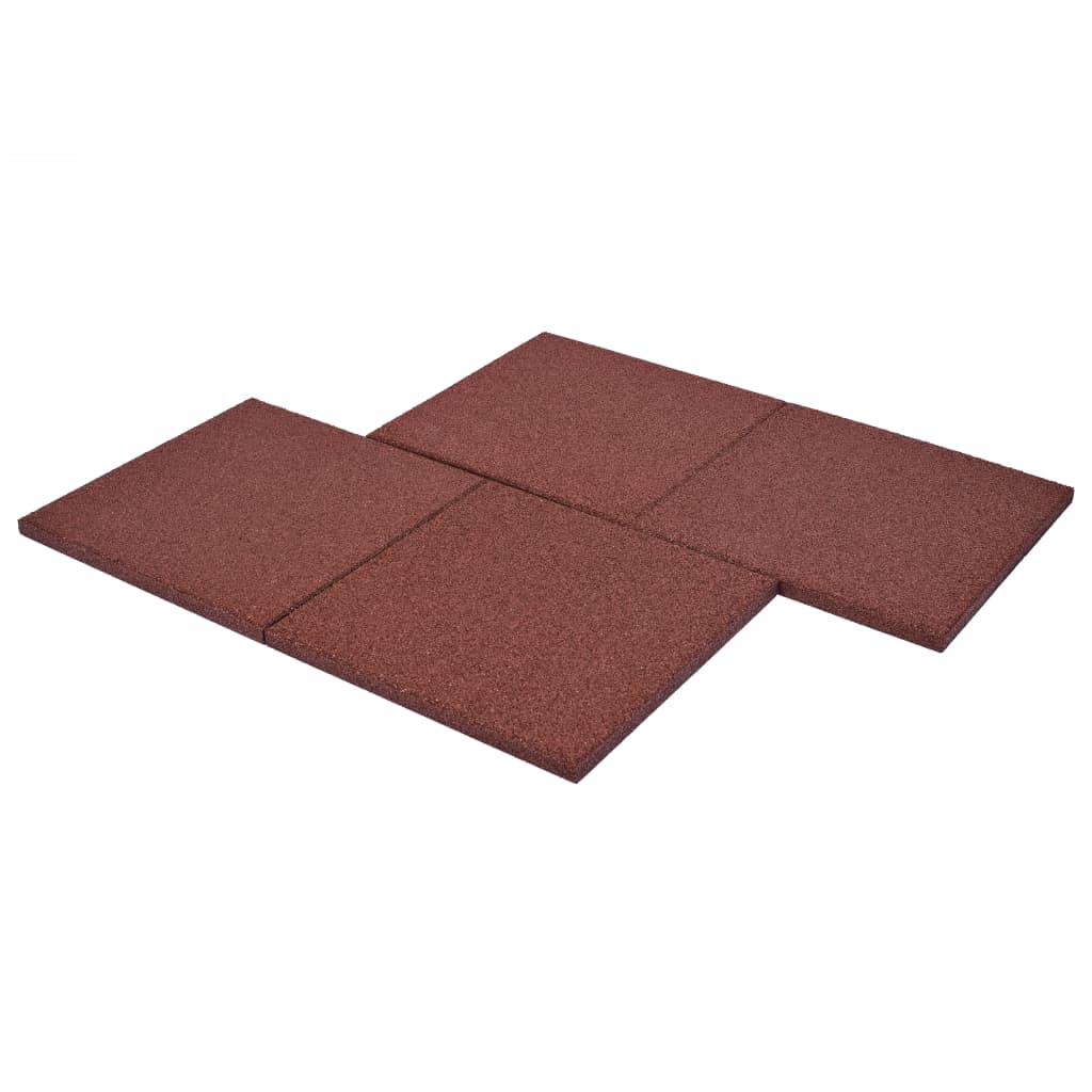 Fallschutzfliesen 6 Stk. Gummi 50 x 50 x 3 cm Rot - Premium Fußböden & Teppichböden - Just €107.65! Shop now at homesales4u