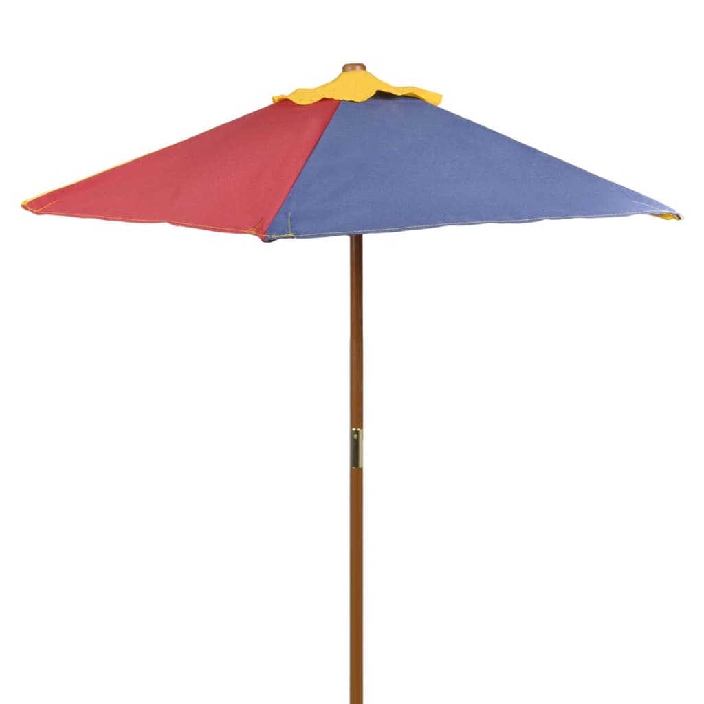 Kinder-Picknicktisch mit Bänken & Sonnenschirm Mehrfarbig Holz - Premium Gartentische - Just €112.70! Shop now at homesales4u