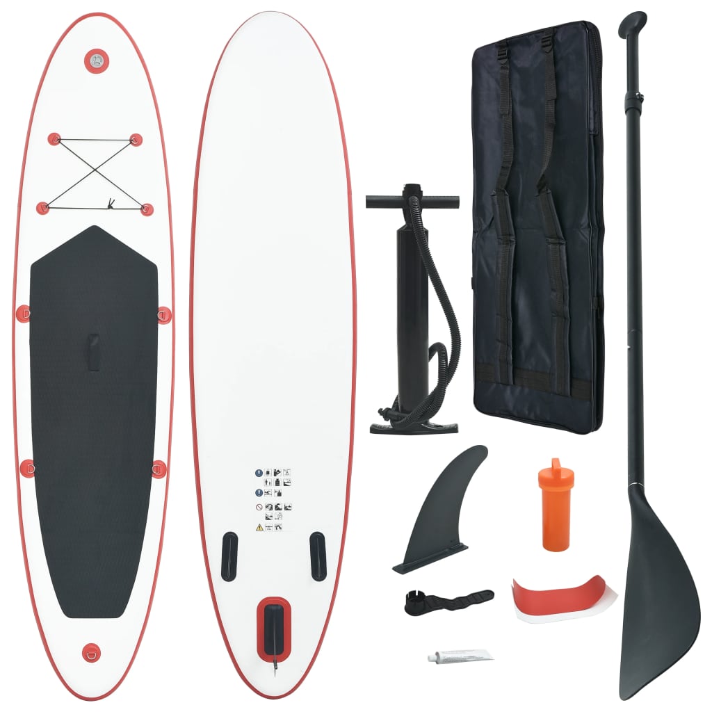 Stand Up Paddle Board SUP Aufblasbar Rot und Weiß - Premium Paddelboards - Just €245.75! Shop now at homesales4u
