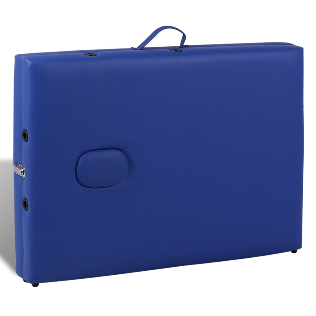 Massageliege Klappbar 2-Zonen mit Holzgestell Blau - Premium Massagetische - Just €204.12! Shop now at homesales4u