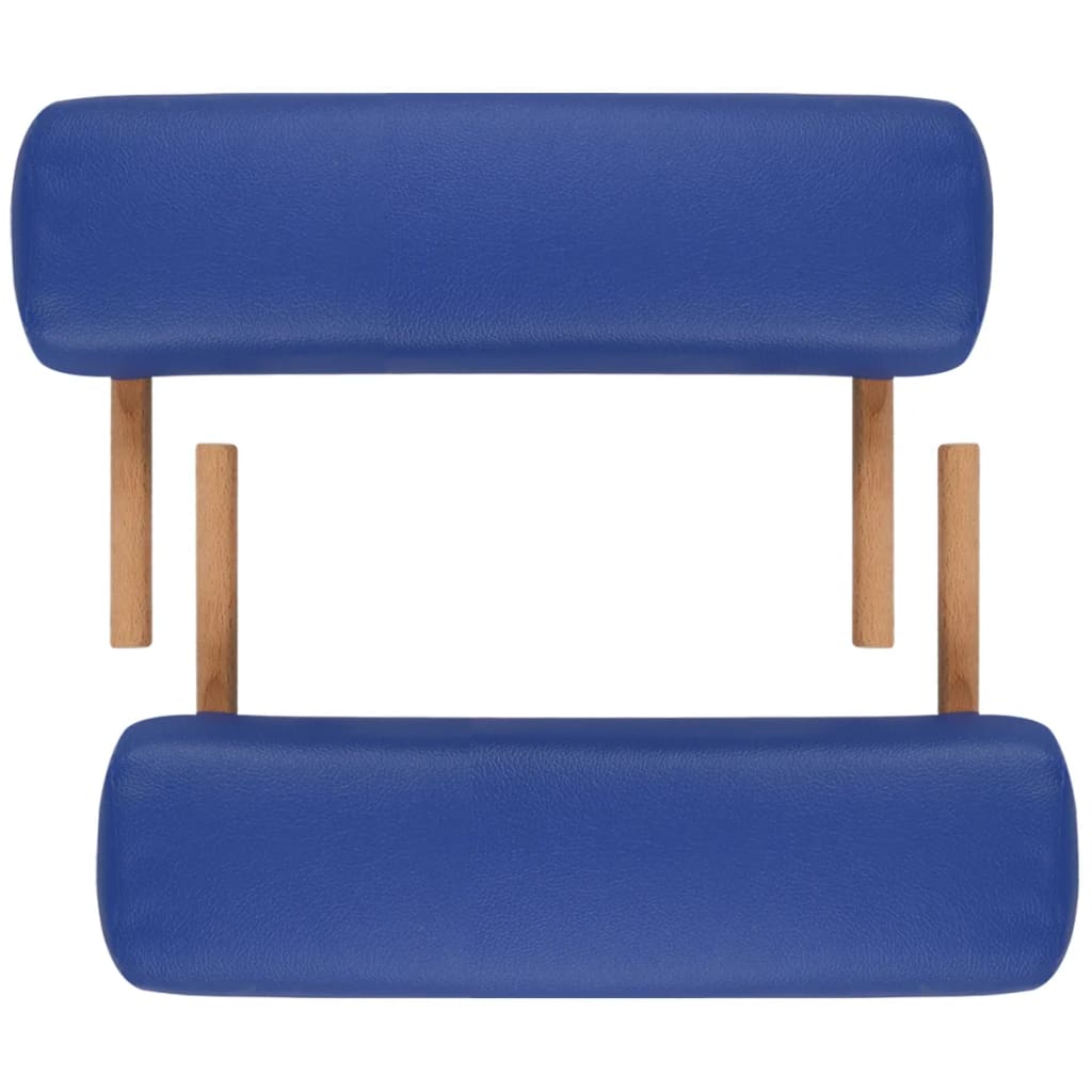 Massageliege Klappbar 2-Zonen mit Holzgestell Blau - Premium Massagetische - Just €204.12! Shop now at homesales4u