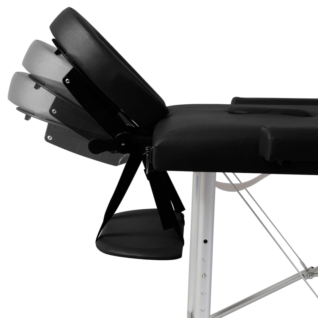 Massageliege Klappbar 2-Zonen mit Aluminiumgestell Schwarz - Premium Massagetische - Just €214.75! Shop now at homesales4u