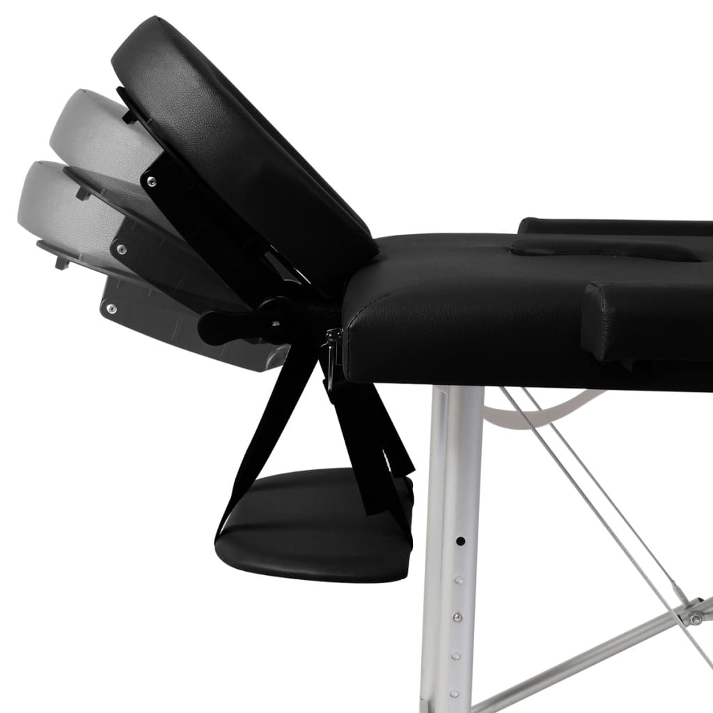 Massagetisch mit Aluminiumrahmen, faltbar 3 Zonen Schwarz - Premium Massagetische - Just €221.51! Shop now at homesales4u