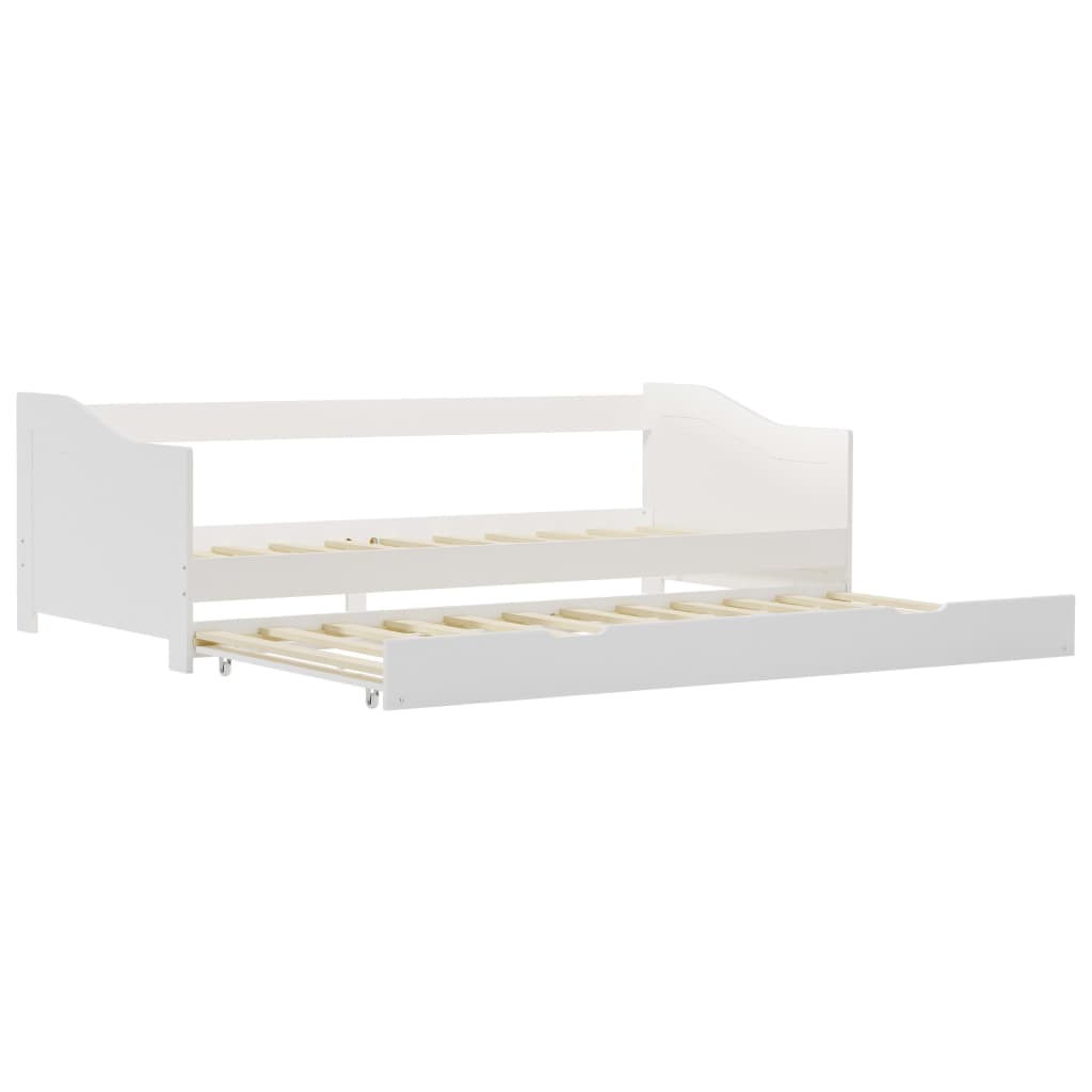Ausziehsofa Bettgestell Weiß Kiefernholz 90×200 cm - Premium Betten & Bettgestelle - Just €288.40! Shop now at homesales4u