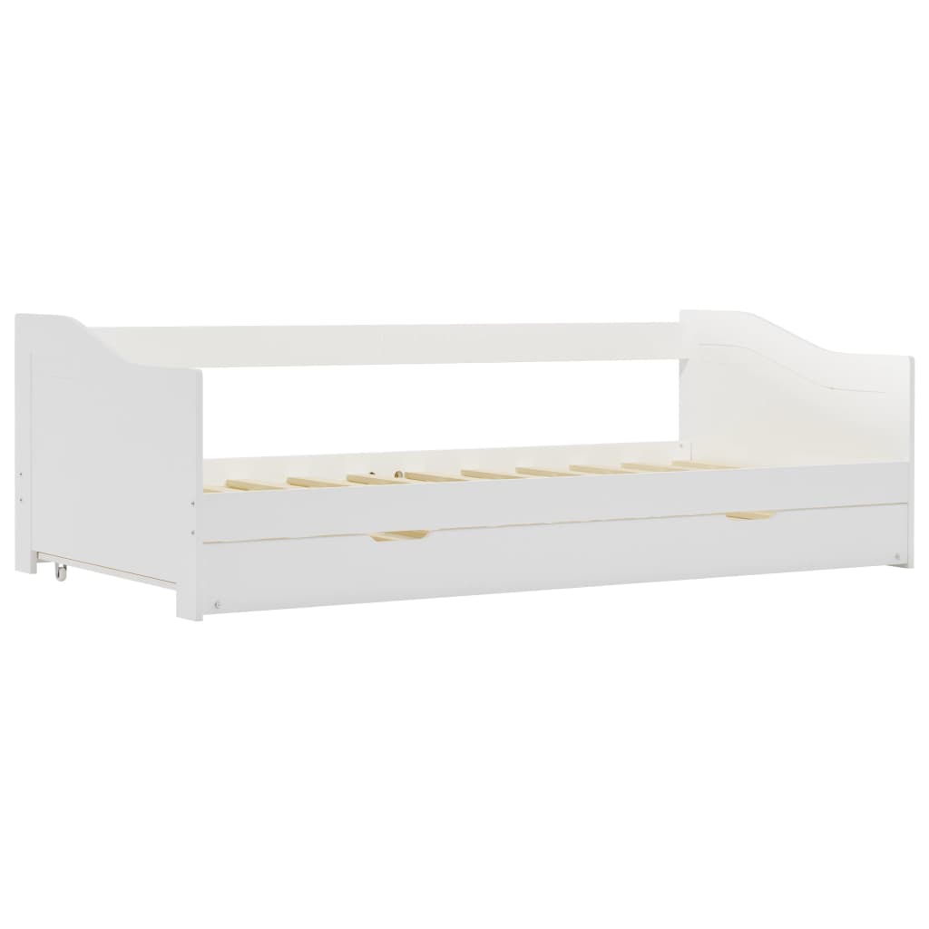 Ausziehsofa Bettgestell Weiß Kiefernholz 90×200 cm - Premium Betten & Bettgestelle - Just €288.40! Shop now at homesales4u