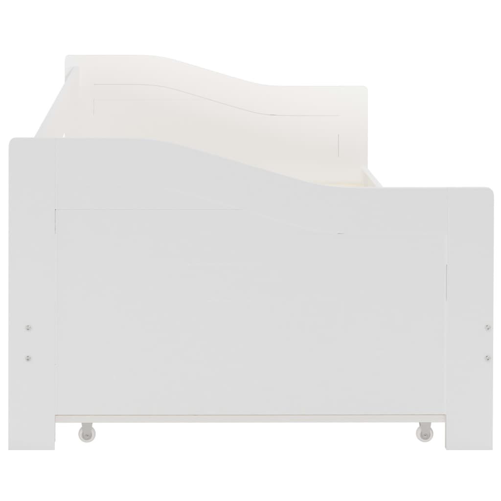 Ausziehsofa Bettgestell Weiß Kiefernholz 90×200 cm - Premium Betten & Bettgestelle - Just €288.40! Shop now at homesales4u