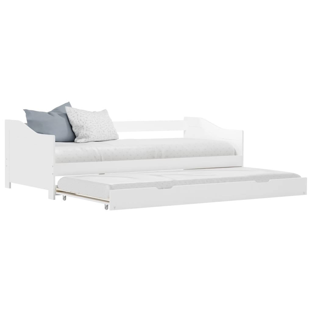 Ausziehsofa Bettgestell Weiß Kiefernholz 90×200 cm - Premium Betten & Bettgestelle - Just €288.40! Shop now at homesales4u