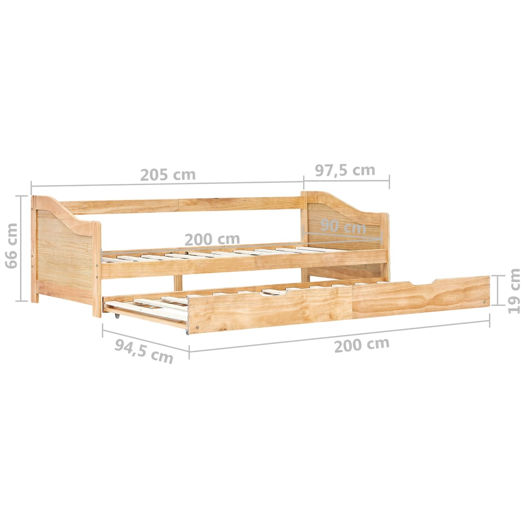 Ausziehsofa Bettgestell Kiefernholz 90×200 cm - Premium Betten & Bettgestelle - Just €269.21! Shop now at homesales4u