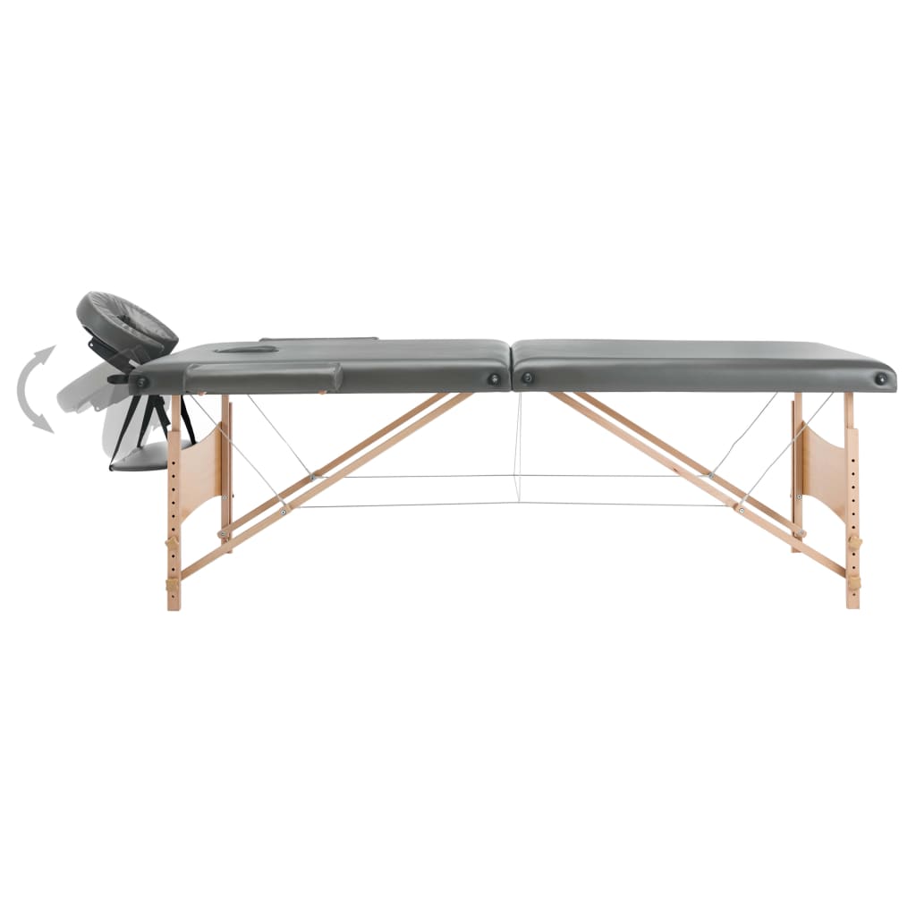Massagetisch mit 2 Zonen Holzrahmen Anthrazit 186×68 cm - Premium Massagetische - Just €177.92! Shop now at homesales4u