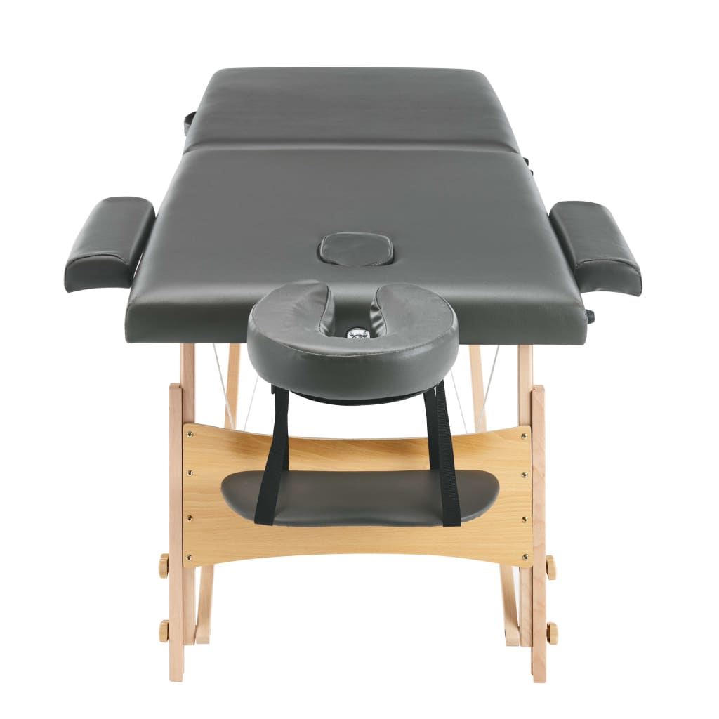 Massagetisch mit 2 Zonen Holzrahmen Anthrazit 186×68 cm - Premium Massagetische - Just €177.92! Shop now at homesales4u