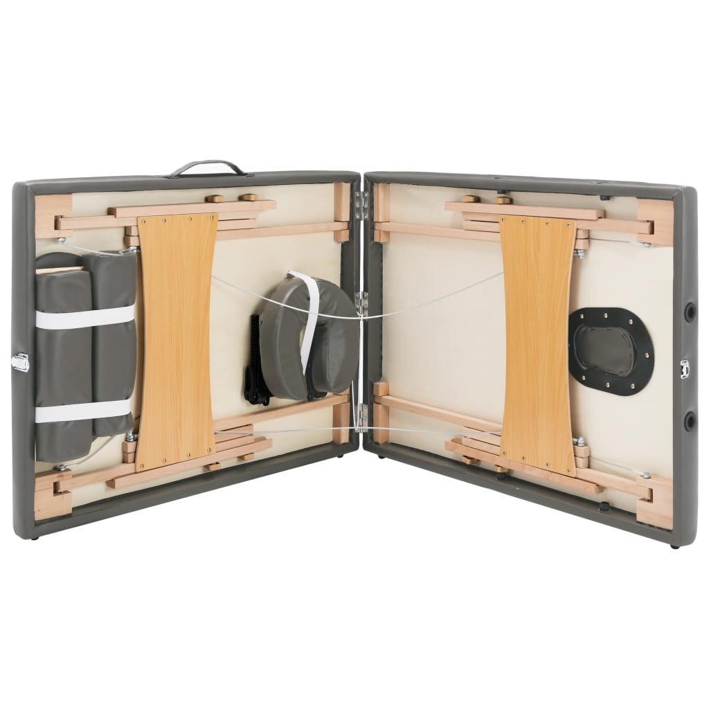 Massagetisch mit 2 Zonen Holzrahmen Anthrazit 186×68 cm - Premium Massagetische - Just €177.92! Shop now at homesales4u