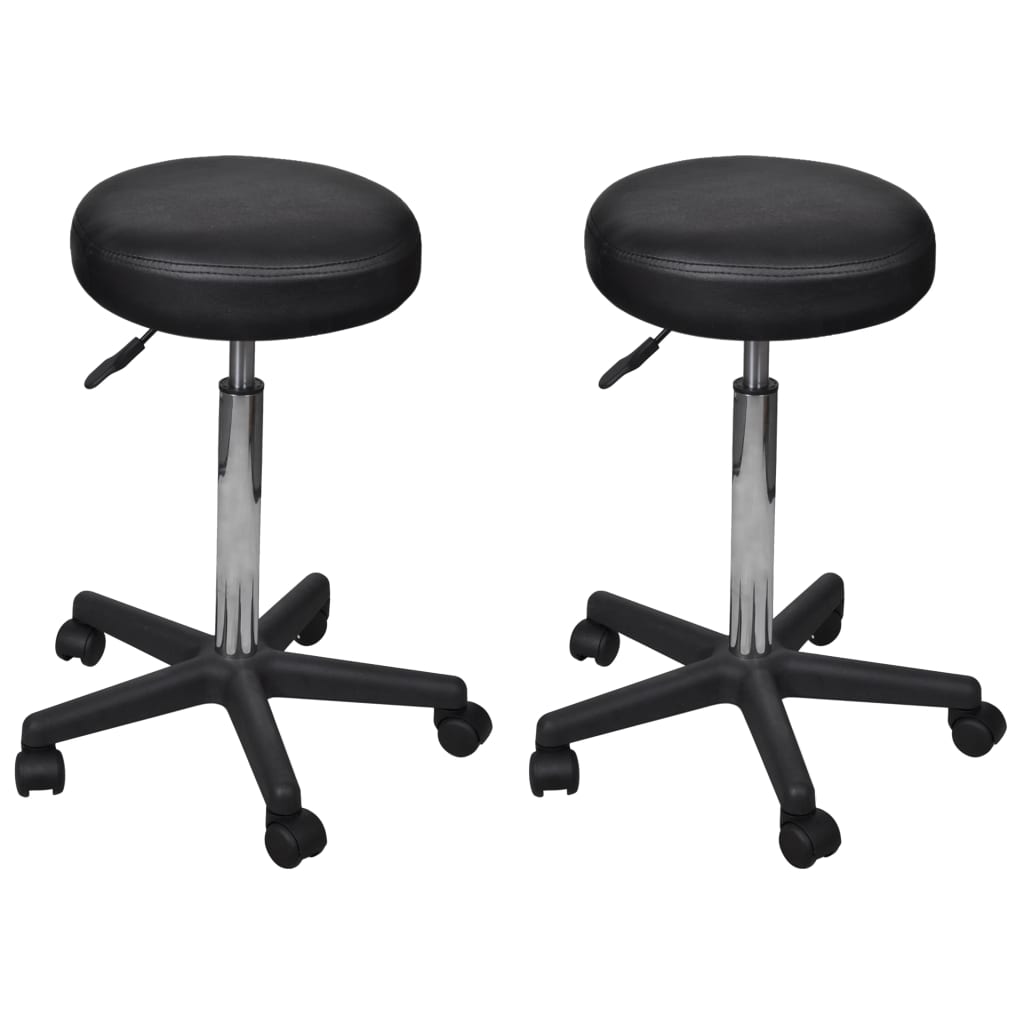 Bürohocker 2 Stk. Schwarz 35,5x84 cm Kunstleder - Premium Bürostühle - Just €138.49! Shop now at homesales4u