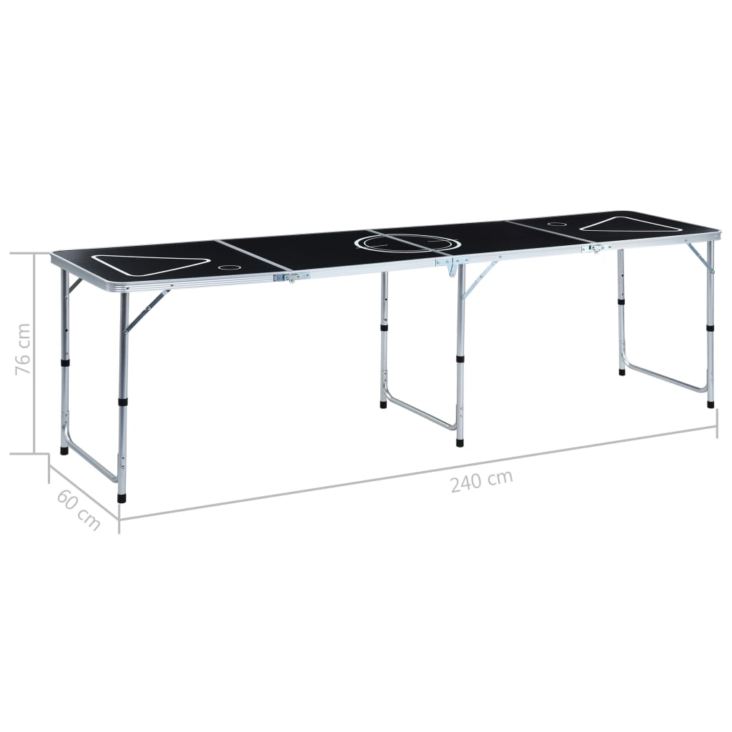 Klappbarer Bier-Pong-Tisch 240 cm Schwarz - Premium Bierpong-Tische - Just €143.06! Shop now at homesales4u