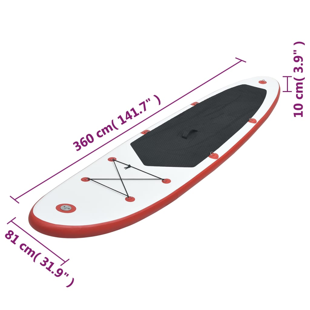 SUP-Board Aufblasbar Rot und Weiß - Premium Paddelboards - Just €255.45! Shop now at homesales4u