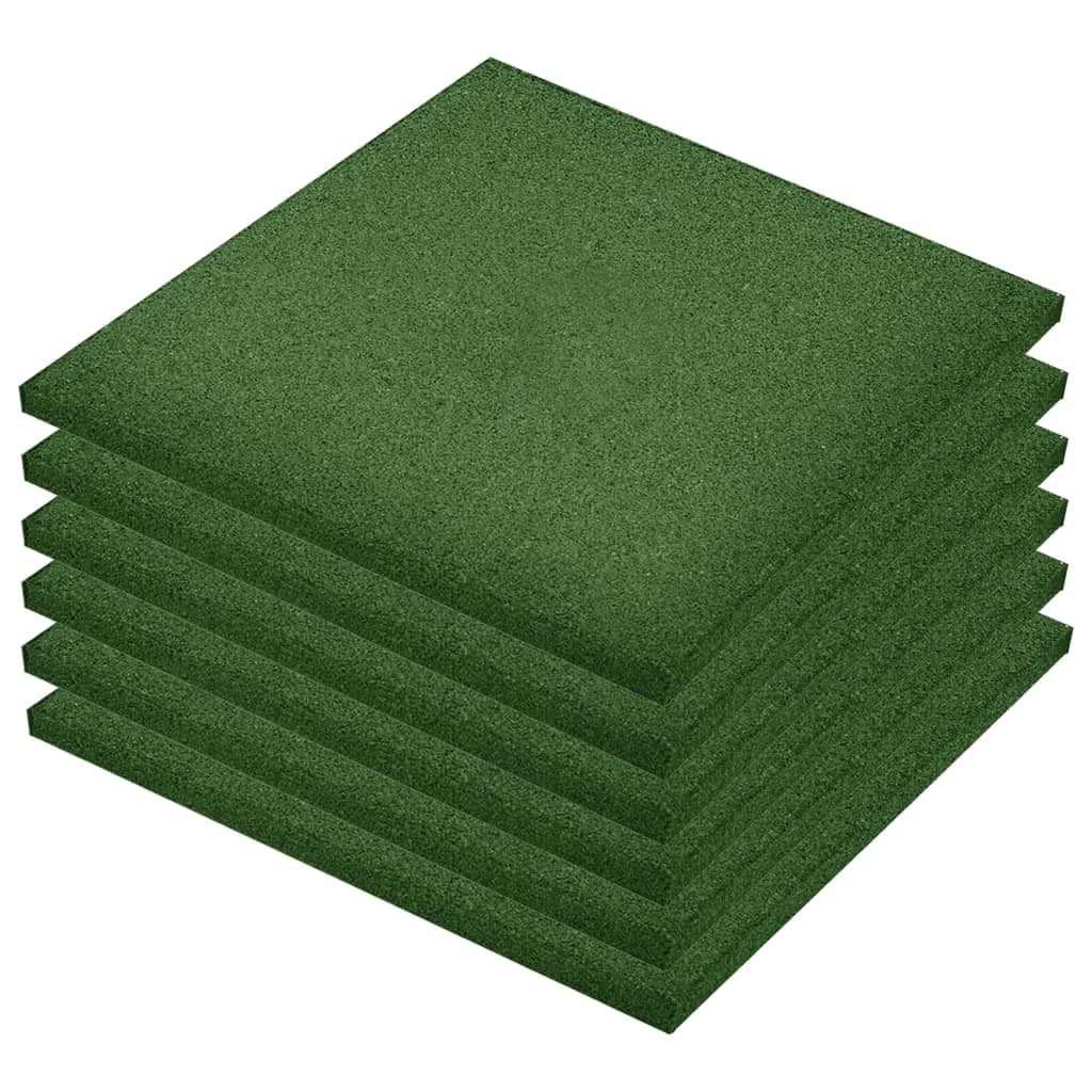 Fallschutzfliesen 6 Stk. Gummi 50 x 50 x 3 cm Grün - Premium Fußböden & Teppichböden - Just €111.26! Shop now at homesales4u