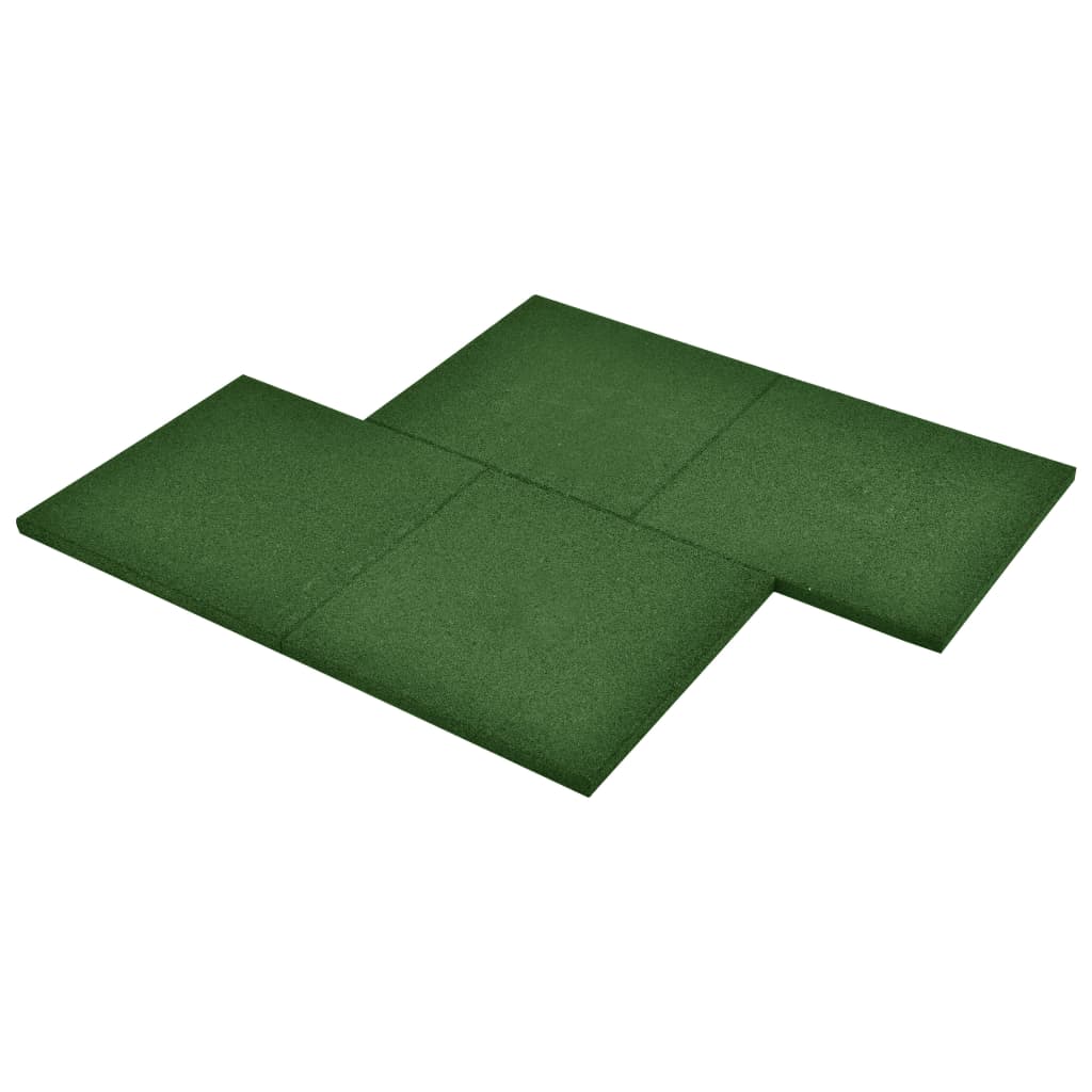Fallschutzfliesen 6 Stk. Gummi 50 x 50 x 3 cm Grün - Premium Fußböden & Teppichböden - Just €111.26! Shop now at homesales4u