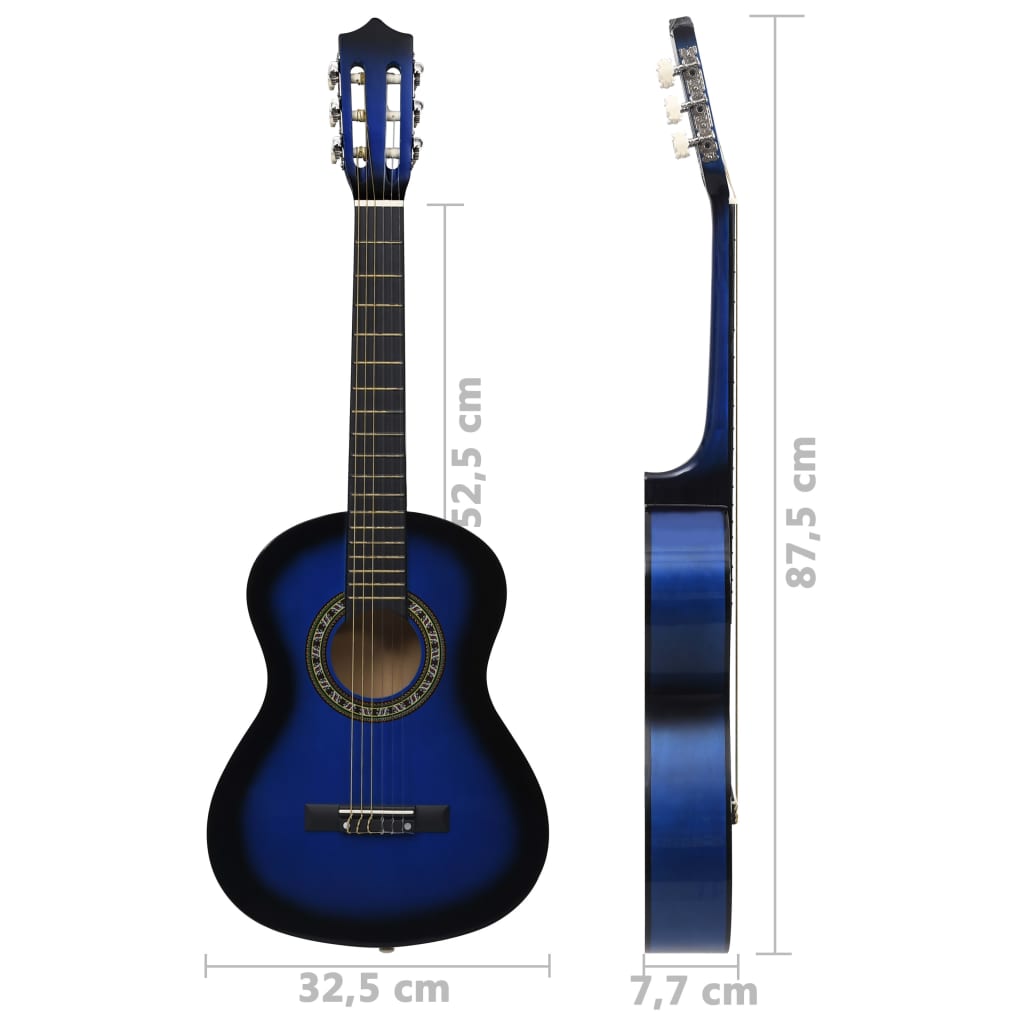 8-tlg. Klassische Gitarre Set für Anfänger Blau 1/2 34" - Premium Gitarren - Just €76.96! Shop now at homesales4u