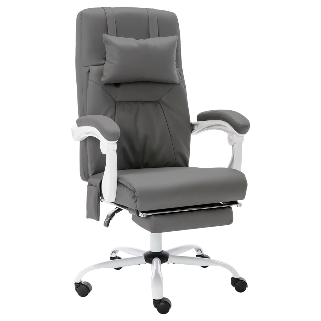 Massage-Bürostuhl Grau Kunstleder - Premium Bürostühle - Just €254.04! Shop now at homesales4u