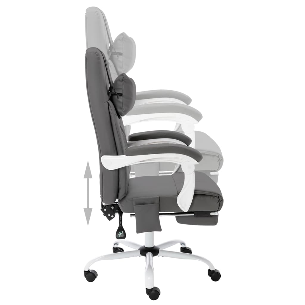 Massage-Bürostuhl Grau Kunstleder - Premium Bürostühle - Just €254.04! Shop now at homesales4u