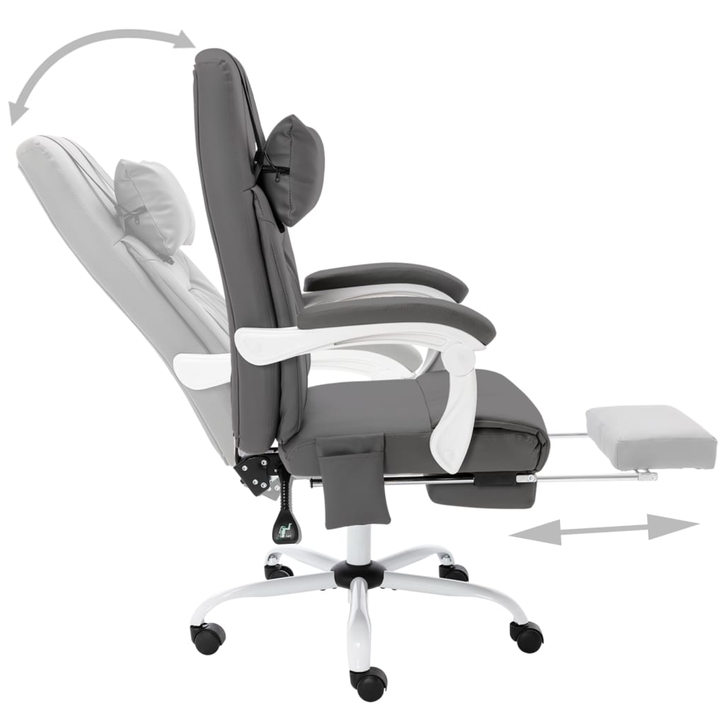 Massage-Bürostuhl Grau Kunstleder - Premium Bürostühle - Just €254.04! Shop now at homesales4u