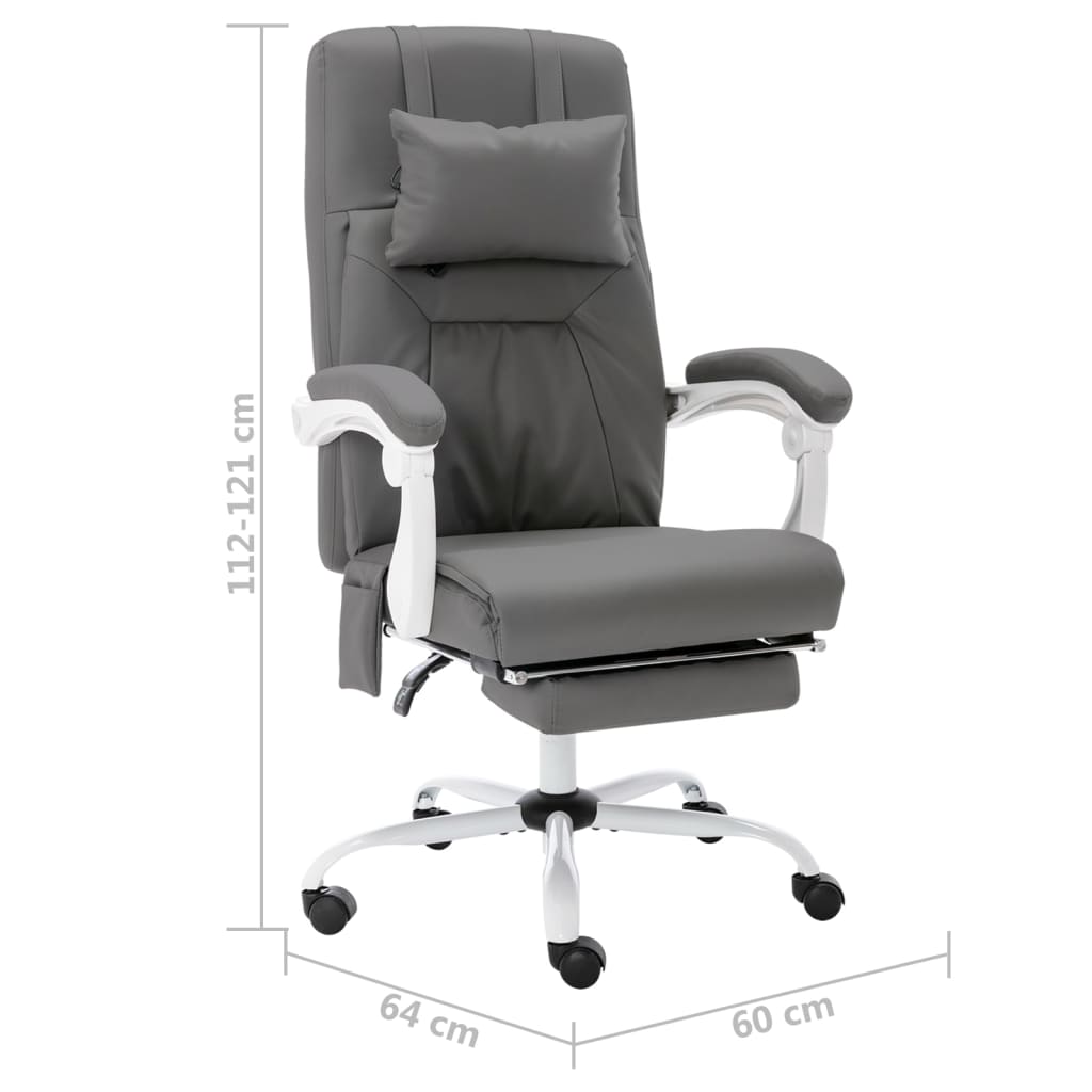 Massage-Bürostuhl Grau Kunstleder - Premium Bürostühle - Just €254.04! Shop now at homesales4u