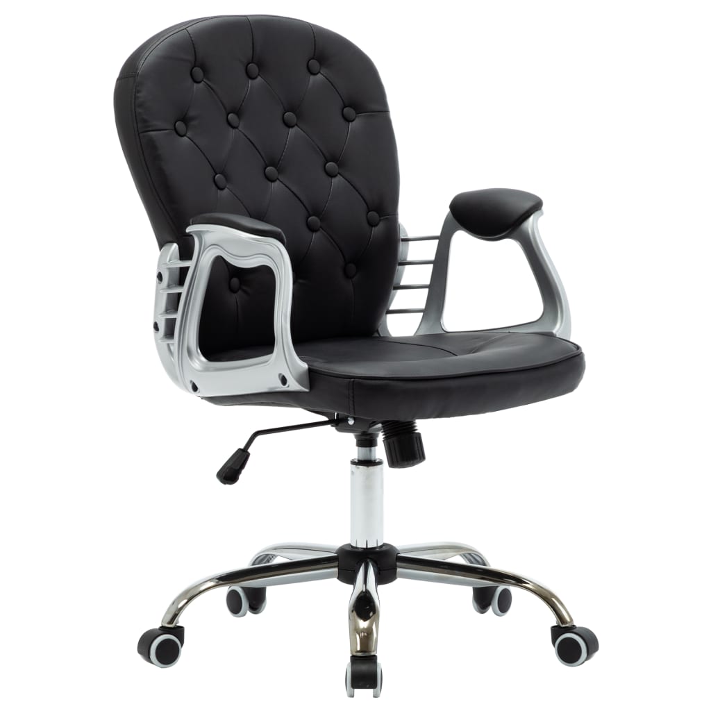 Bürodrehstuhl Schwarz Kunstleder - Premium Bürostühle - Just €145.38! Shop now at homesales4u
