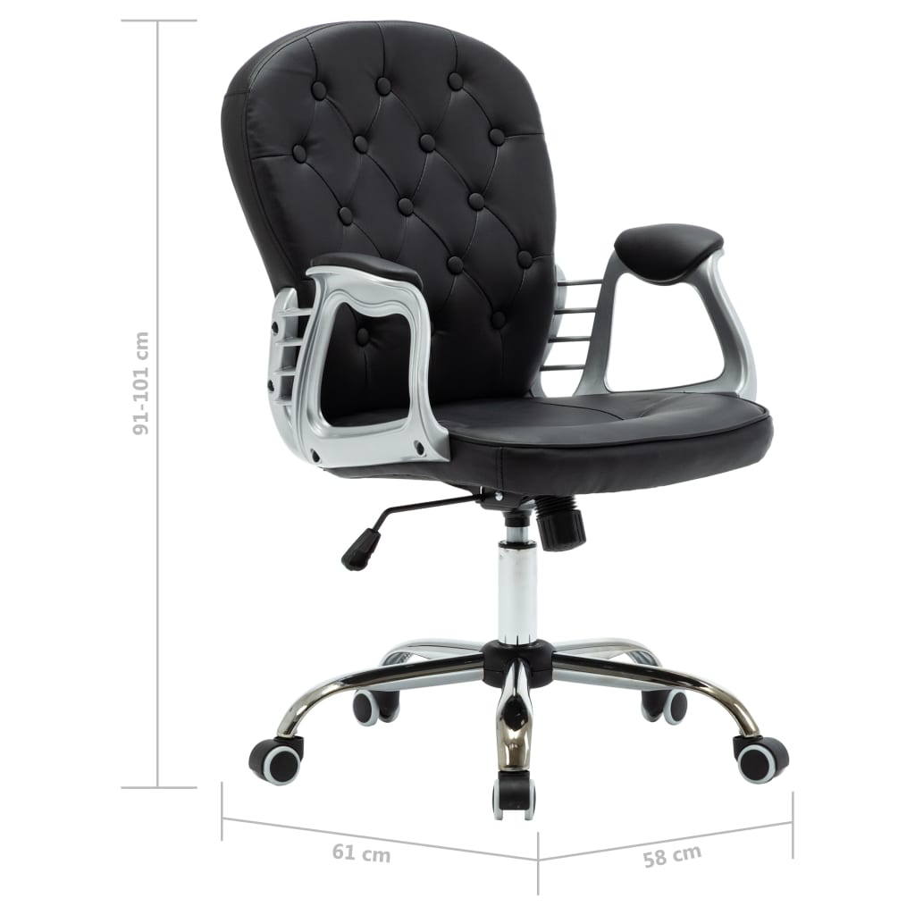 Bürodrehstuhl Schwarz Kunstleder - Premium Bürostühle - Just €145.38! Shop now at homesales4u