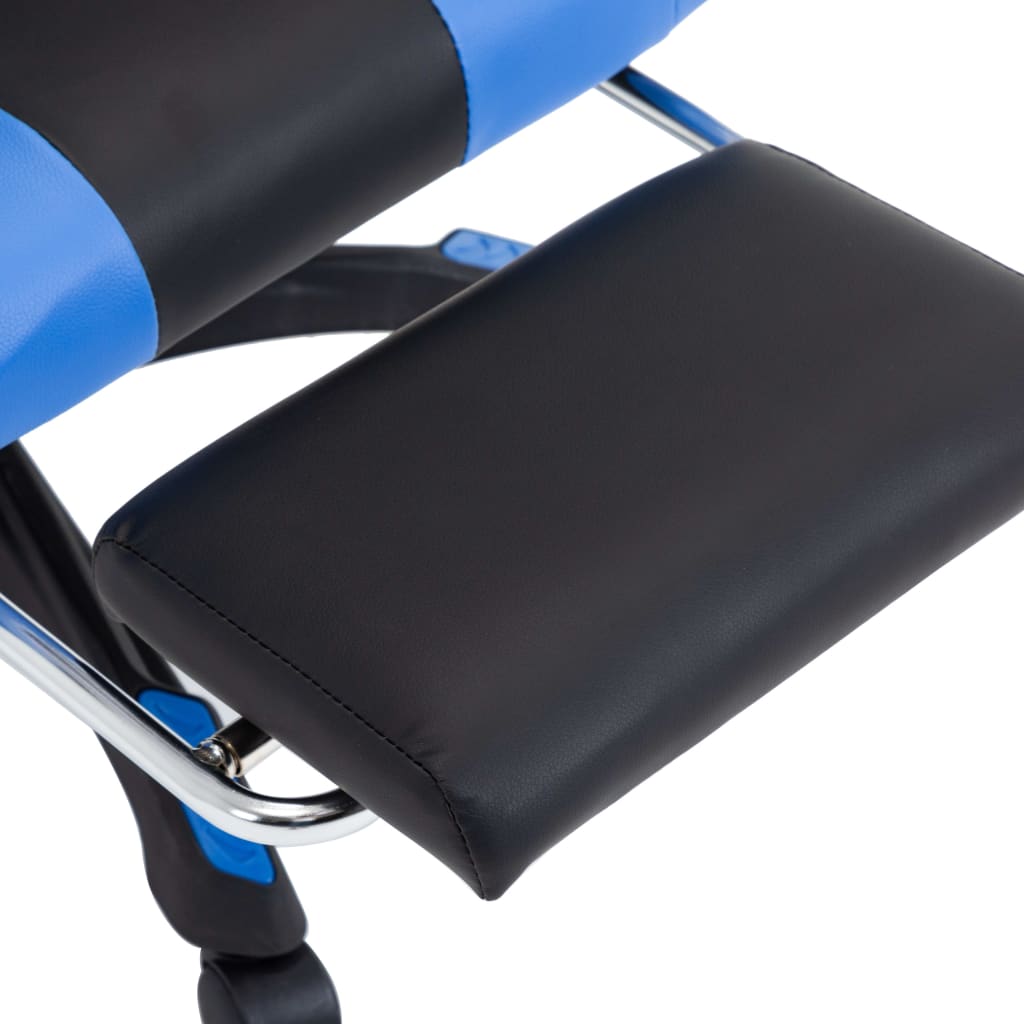 Gaming-Stuhl mit Fußstütze Blau und Schwarz Kunstleder - Premium Bürostühle - Just €235.71! Shop now at homesales4u