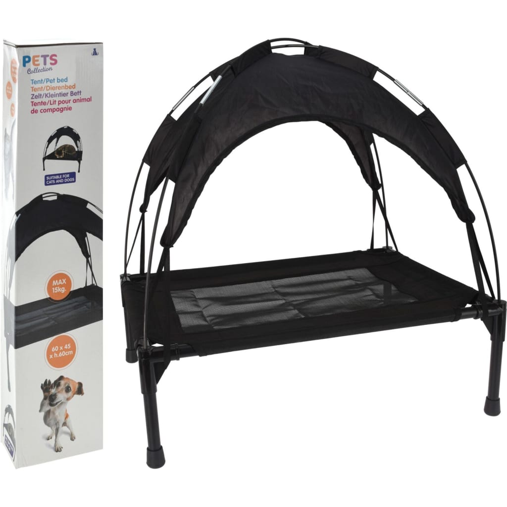 Haustierbett/Zelt 60x45 cm Schwarz - Premium Hundebetten - Just €37.07! Shop now at homesales4u
