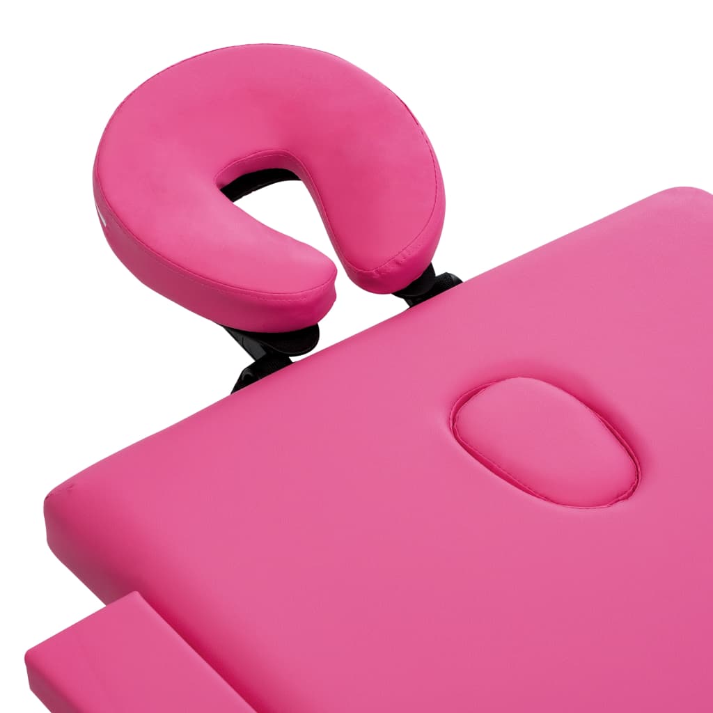 Massageliege Klappbar 2-Zonen mit Holzgestell Rosa - Premium Massagetische - Just €189.76! Shop now at homesales4u
