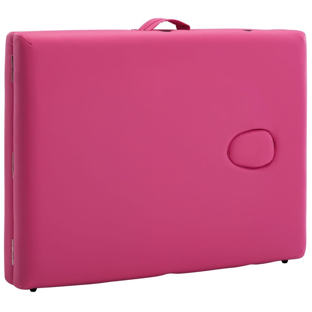 Massageliege Klappbar 2-Zonen mit Holzgestell Rosa - Premium Massagetische - Just €189.76! Shop now at homesales4u