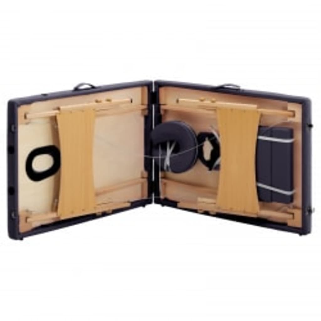 Massageliege Klappbar 2-Zonen mit Holzgestell Lila - Premium Massagetische - Just €205.29! Shop now at homesales4u