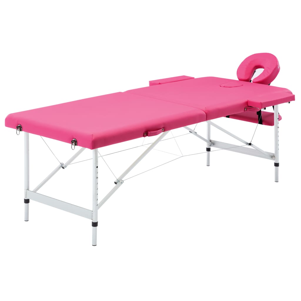 Massageliege Klappbar 2-Zonen mit Aluminiumgestell Rosa - Premium Massagetische - Just €176.29! Shop now at homesales4u