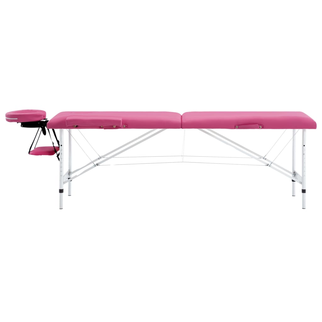 Massageliege Klappbar 2-Zonen mit Aluminiumgestell Rosa - Premium Massagetische - Just €176.29! Shop now at homesales4u