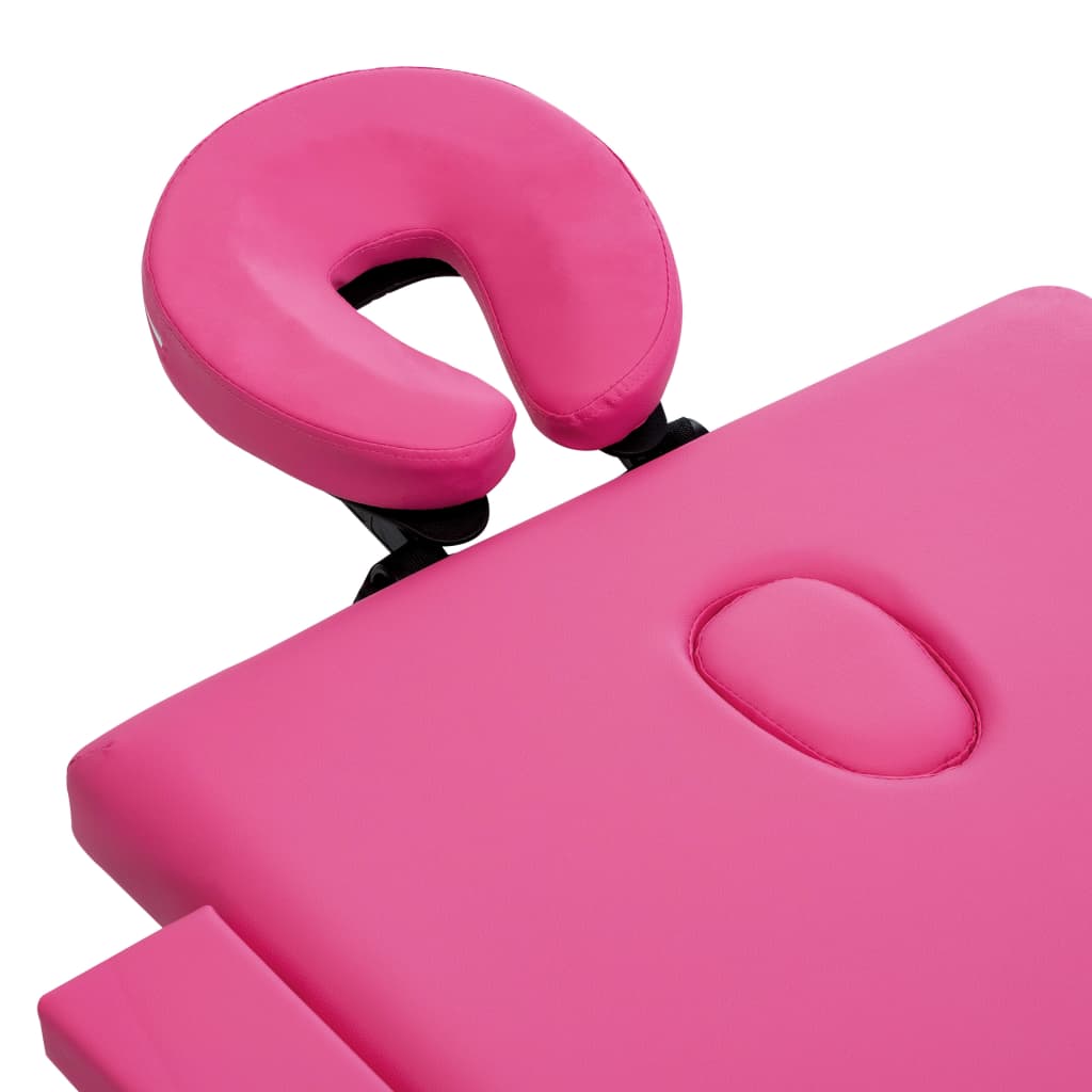 Massageliege Klappbar 2-Zonen mit Aluminiumgestell Rosa - Premium Massagetische - Just €176.29! Shop now at homesales4u
