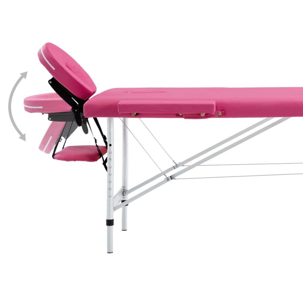 Massageliege Klappbar 2-Zonen mit Aluminiumgestell Rosa - Premium Massagetische - Just €176.29! Shop now at homesales4u
