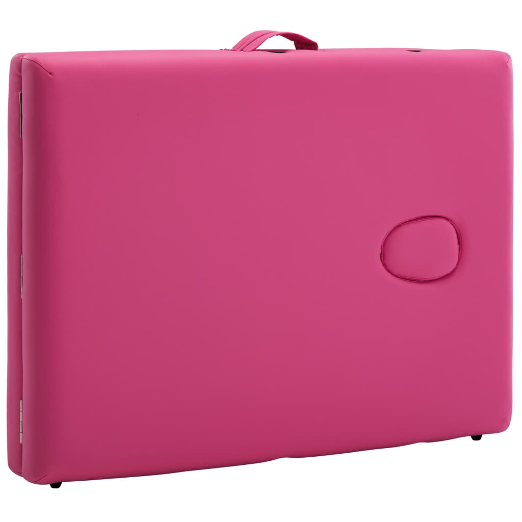 Massageliege Klappbar 2-Zonen mit Aluminiumgestell Rosa - Premium Massagetische - Just €176.29! Shop now at homesales4u