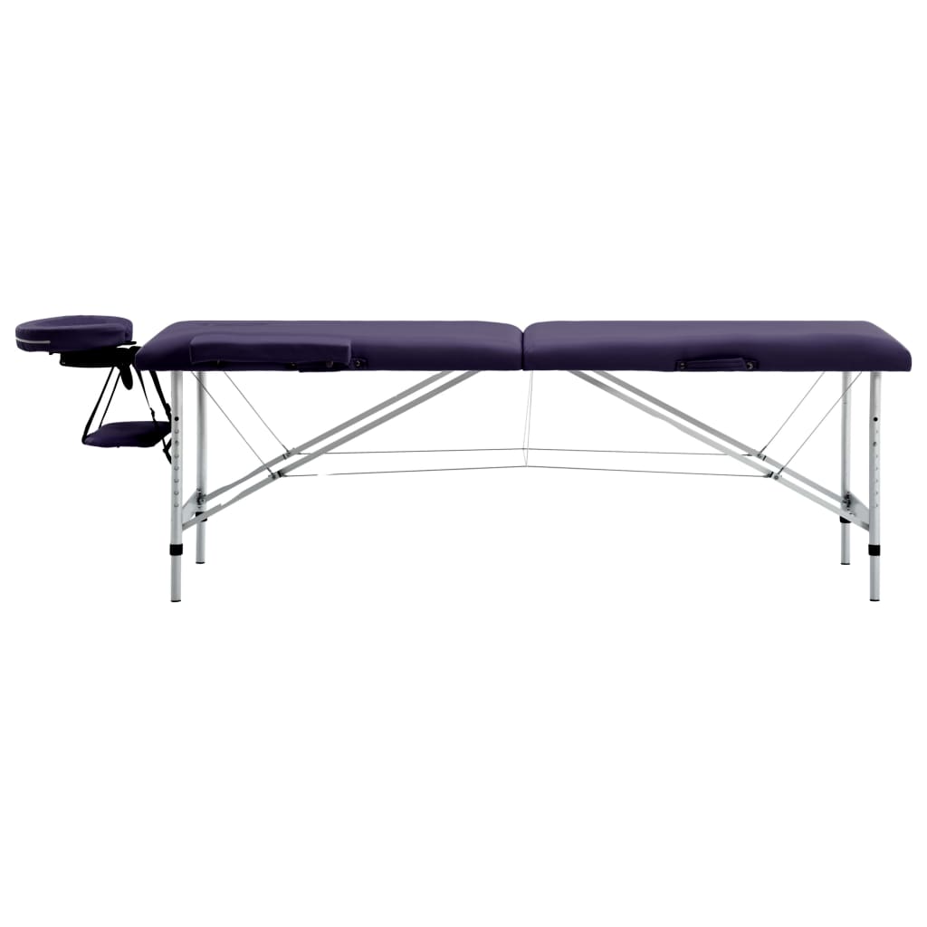 Massageliege Klappbar 2-Zonen mit Aluminiumgestell Lila - Premium Massagetische - Just €194.08! Shop now at homesales4u