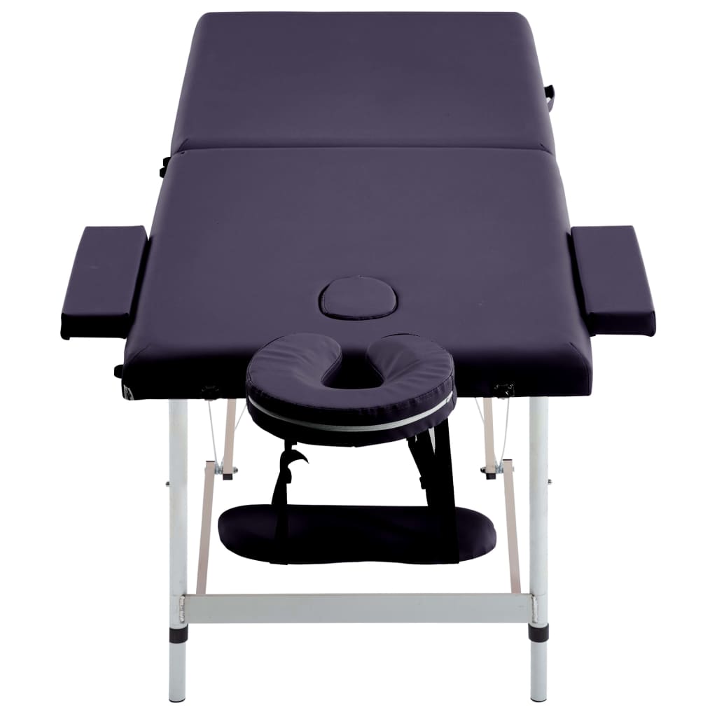 Massageliege Klappbar 2-Zonen mit Aluminiumgestell Lila - Premium Massagetische - Just €194.08! Shop now at homesales4u